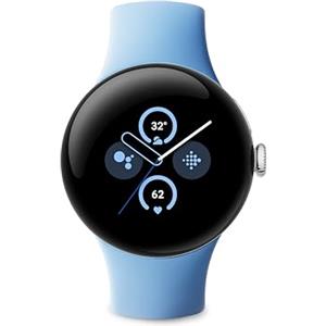 Google Pixel Watch 2 con Fitbit Monitoraggio battito cardiaco, Gestione stress, Funzionalità di sicurezza - Smartwatch Android - Cassa in alluminio - Cinturino sportivo azzurro - Wi-Fi