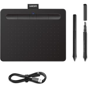 Wacom Intuos Small Tavoletta Grafica Bluetooth - Tavoletta Portatile per Dipingere, Disegnare ed Editare Foto con penna sensibile alla pressione nero - Adatta per l'Home Office e l'E-Learning