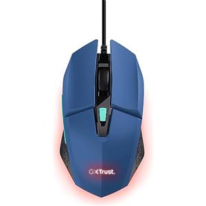 Trust Gaming GXT 109B Felox Mouse Gaming con 6 Pulsanti Programmabili, Illuminazione LED Multicolore, Software Incluso, 200-6400 DPI, Mouse con Filo USB 150 cm per PC, Portatile, Computer - Blu