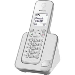 Panasonic KX-TGD310JTS Telefono Cordless Digitale, Unità Base e 1 Ricevitore, Display LCD Bianco, Vivavoce, ID Chiamante, Blocco Chiamate Indesiderate, Modalità Eco Plus, Sicurezza DECT, Argentato