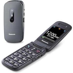 Panasonic KX-TU446EXG Telefono Cellulare Facilitato, Compatibile con Apparecchi Acustici, Ottimale per Anziani, Pulsanti Grandi Retroilluminati, Ampio Display, 600 Ore di Autonomia, Grigio