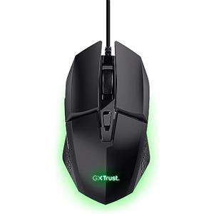 Trust Gaming GXT 109 Felox Mouse Gaming con 6 Pulsanti Programmabili, Illuminazione LED Multicolore, Software Incluso, 200-6400 DPI, Mouse con Filo USB 150 cm per PC, Portatile, Computer - Nero