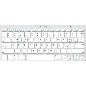 Celly SWKEYBOARDBTSV, Tastiera Meccanica Wireless in Simil-Alluminio, Design Moderno, Compatto e Sottile, Tastiera Gaming Meccanica con Tecnologia Scrittura SIlenziosa