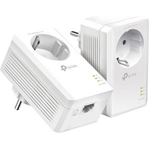 TP-Link TL-PA7017P Kit Powerline con Presa Passante Schuko, AV1000 Mbps su Powerline, 1 Porta Gigabit, Plug and Play