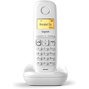 Gigaset A270 Telefono Portatile con Vivavoce, Ampio Display da 1.5 Pollici (34 x 22 mm) con Indicazione Data, Ora e Durata Chiamate, Bianco [ITALIA]