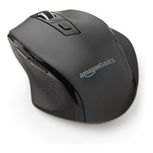 Amazon Basics Mouse wireless ergonomico - DPI regolabile - Nero