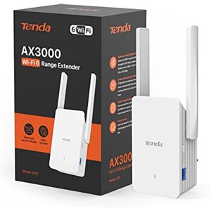 Tenda A33 Repeater WiFi 6 AX3000,Amplificatore WiFi 6 Doble Banda Gigabit, Modalità AP, Pulsante WPS, LED di segnale intelligente