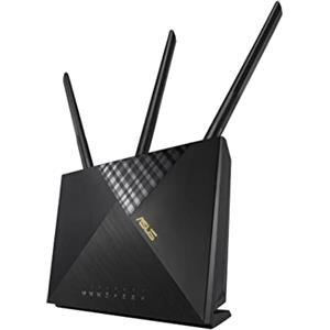 ASUS 4G-AX56 LTE Router 4G+ Cat.6 300Mbps Dual-Band WiFi 6, Velocità Dati fino a 1800Mbps, Porta Adattativa, Sicurezza Internet, Nero