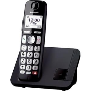 Panasonic KX-TGE260JTB Telefono Cordless, Volume Potenziato, Segreteria Telefonica, Blocco Chiamate, Identificazione Chiamante, Ideale per Anziani, Facile da Usare