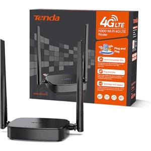 Tenda 4G03 Pro Router 4G LTE Cat4 Wireless N300Mbps, Router WiFi con SIM, Ricarica con Power Bank, Due Antenne Esterne, Porta LAN/WAN, Modem 4G SIM, Senza Configurazione, Plug&Play