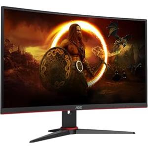 AOC Gaming CQ27G2SE - Monitor curvo QHD da 27 pollici, Adaptive Sync (2560x1440, 165 Hz, HDMI 1.4, DisplayPort 1.2) nero/rosso