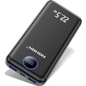 NOHON Power Bank 10000mAh Powerbank: 22.5W PD Batterie Portatile con Display LED Caricatore Ricarica Rapida USB C con 3 Uscite e 2 Ingressi Compatibile con iPhone 15 14 13 12 Mini/Pro Samsung S Tablet