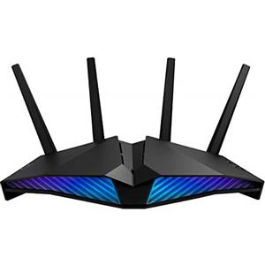 ASUS DSL-AX82U AX5400 Dual Band Wifi 6 Modem Router, 802.11ax, ASUS Aura Rgb, AiProtection Pro, AiMesh, Gear Accelerator, Adaptive QoS, Port Forwarding, USB 3.0, Controllo Parentale, Nero