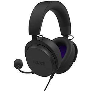 NZXT Relay Cuffie da gioco per PC con filo - AP-WCB40-B2 - Certificate Hi-Res Audio - Suono surround DTS Headphone:X - Design leggero e confortevole - Microfono rimovibile - Nere