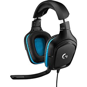 Logitech G G432 Cuffie Gaming Cablate, Audio Surround 7.1, DTS: x 2.0, Driver 50 mm, ‎Jack USB 3.5 mm, Microfono Flip-to-Mute, Leggere, PC/Mac/Xbox One/PS4/Nintendo ‎Switch, Nero/Blu