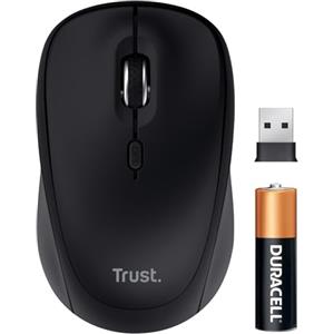 Trust Yuki Mouse Wireless Silenzioso Bluetooth + 2.4GHz con Batteria, Mouse Senza Fili Compatto per Mano Sinistra e Destra, 75% Plastica Riciclata, Mouse Bluetooth per Laptop PC iOS Android Mac