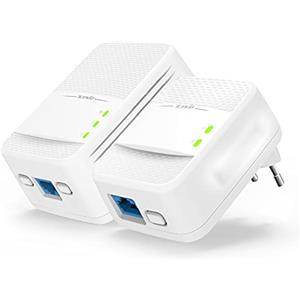 Tenda PH10 Kit Powerline WiFi, AV1000 Mbps su Powerline, 650 Mbps su Wi-Fi Dual Band, Porta Gigabit, HomePlug AV2, AC Powerline Extender con Tecnologia Wi-Fi Clone, Adatto Per Telecamera, IPTV, Xbox