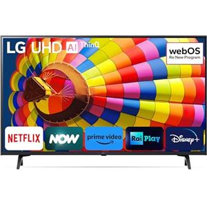 LG UHD 43'', Serie UT8000 2024, 43UT80006LA, Smart TV 4K, Ultra HD, Processore α5 Gen7, 20W, 3 HDMI, HDR10 Pro, Filmmaker Mode, Game Optimizer, Alexa, Wi-Fi, webOS 24, Telecomando Puntatore