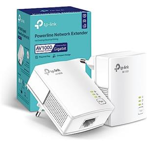 TP-Link TL-PA717 KIT Powerline Gigabit Porta, HomePlug AV2, Velocità Fino a 1000 Mbps, Per Streaming Video HD/3D/4K e Giochi Online (Solo per Wired), Nessuna Configurazione Richiesta