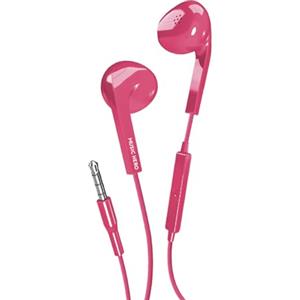 Music Hero auricolari a filo AUX, cuffiette jack 3.5mm, comandi integrati, microfono, semi in-ear, rosa