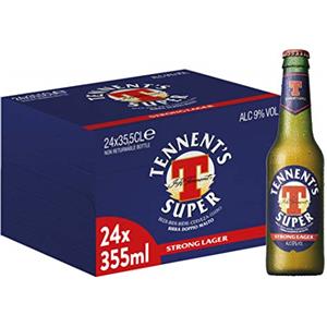 Tennent's Super Birra, Bottiglia - Pacco da 24 x 355 ml