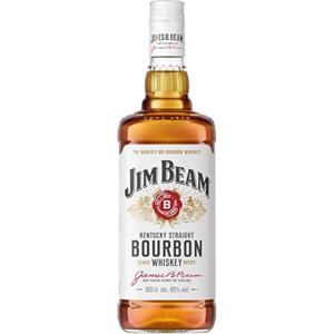 Jim Beam Kentucky Straight Bourbon Whisky, Bourbon distillato a bassa temperatura da un mix di cerali, 4 anni di invecchiamento - 1 bottiglia da 1L