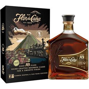 Flor de Caña 18 - Rum Scuro, Senza Zuccheri Aggiunti, Bottiglia da 700 ml