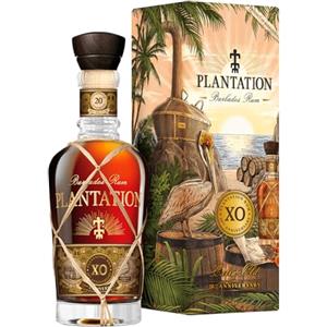 Plantation Rum Xo 20th Anniversary, 700ml, Note Fruttate e Floreali, Rum Scuro Artigianale, il Più Premiato delle Barbados, Invecchiato 20 Anni fra i Caraibi e la Francia, Idea Regalo, 40% Vol.