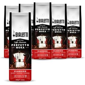 Bialetti Perfetto Moka Caffè Macinato, 1.5 Kg, Classico - 6 x 250 g