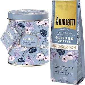 Bialetti Caffè Macinato Bridgerton, Latta + Sacchetto 250g, Gusto Royal Regency