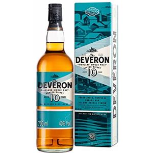 The Deveron 10 Anni Highland Scotch Single Malt Whisky, Vol. 40%, 70 cl / 700 ml, in confezione regalo, note di mela, toffee e rovere cremoso, affinato in botti di rovere