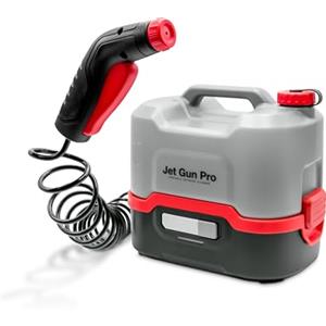 ERRECOM JET GUN PRO, Idropulitrice Portatile a Batteria, Serbatoio Acqua da 8 L, Tubo Spiralato 3 m, Peso 2,1 kg