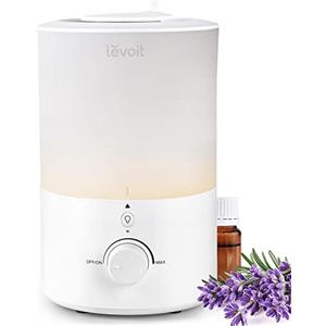 LEVOIT Umidificatore Ambiente, Top Fill, 3L/25H di Durata, 28dB Silenzioso, con Luce e Aromaterapia, Auto Spegnimento, Ugello a 360°, Facile Pulizia della Lavastoviglie, per Qualsiasi Camera