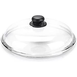 Moneta Borosilicato Coperchio Bombato 20 cm, Vetro, Bianco