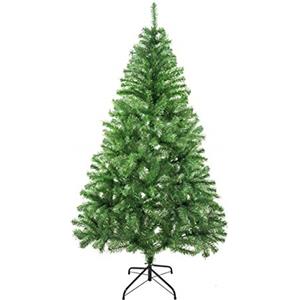 SOLAGUA NAVIDAD Albero di Natale artificiale Foglia di orpello Abete 120-210cm Alberi C/Supporto in metallo (Verde Brillante, 150cm 293Tips)