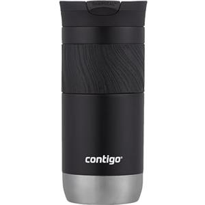 Contigo Byron 2.0 Snapseal Tazza Termica| Tazza da viaggio in acciaio inossidabile | Tazza thermos caffe | Tazza da caffè da asporto con coperchio facile da pulire senza BPA | Licorice | 470 ml