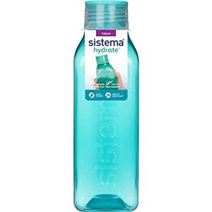 Sistema borraccia quadrata | 725 ml | Borraccia priva di BPA | Coperchio a tenuta ermetica | Impugnatura sagomata | Colori assortiti