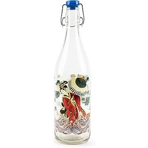 Excelsa Kimono Bottiglia Acqua, 1 Litro, Vetro, con Guarnizione