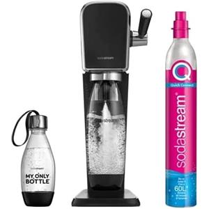 sodastream Art Nero, Gasatore d'Acqua per Trasformare l'Acqua in Acqua Frizzante, Incluso Cilindro Contente Co2, 1 Bottiglia da Un Litro, 1 Bottiglia da 0,5 L ‎18.4 x 29.7 x 44.4 Centimetri