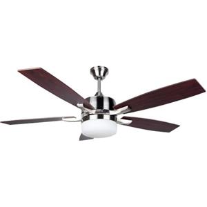 Orbegozo CP 79132 Ventilatore da soffitto con Telecomando, 5 Pale, Diametro 132 cm, Potenza 60 W, Luce silenziosa, 3 velocità, Cromato, Bianco