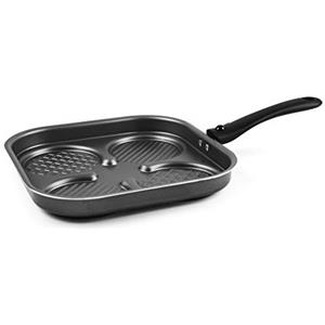 Excelsa Disco Cook Padella 4 Cerchi Scomparti Antiaderente 24 x 24 cm, Alluminio