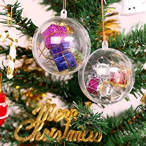 Uten Palla di plastica Acrilico trasparente Fillable palla ornamento di plastica Palla di Natale Ornamentale Set 20 PCS (10cm)