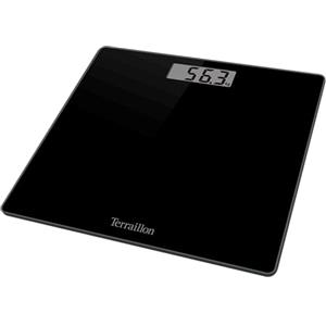 TERRAILLON - Bilancia pesapersone elettronica TSQUARE NERO - Compatto e ultra piatto 26 cm x 26 cm, vassoio in vetro, ampio display LCD-capacità 180 g, graduazione 100 g, colore: Nero