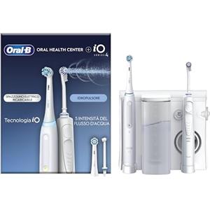 Oral-B Idropulsore con 1 Beccuccio Oxyjet, 1 Beccuccio Con Getto D'acqua, 1 Spazzolino Elettrico IO4, 2 Testine Di Ricambio. 1 Idropulsore