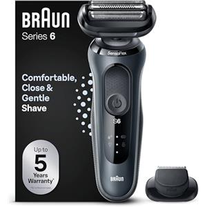 Braun Series 6 Regolabarba Uomo, Rasoio Elettrico Barba, Rifinitore Di Precisione EasyClick, SensoFlex, Wet&Dry, Ricaricabile, Custodia da Viaggio, Senza Fili, Idea Regalo, 61-N1200s Grigio