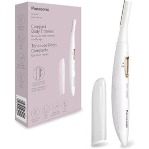 Panasonic ES-WR51 Epilatore Compatto per il Corpo, Rasoio da Donna, a Secco, Alimentato a Batteria (Necessaria 1 AAA), Cappuccio di Protezione, Spazzola di Pulizia, Bianco