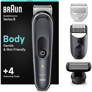 Braun Series 5 RASOIO ELETTRICO Corpo Uomo, per Petto, Ascelle, Inguine E Zone Sensibili, Con Pettini Da 1 mm A 11 mm, Tecnologia SkinShield, 100 Min Autonomia Senza Fili, Idea Regalo, BG5370