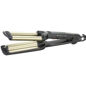 BaByliss C260E Easy Waves, Triferro Beach Waves Con Rivestimento In Ceramic Titanium, 3 Temperature, Punte termo isolata, Oro e Nero