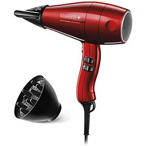 Valera, Swiss Silent Jet 8500, Asciugacapelli Professionale, Phon Silenzioso, con Potente Motore, 3 Livelli di Temperatura, Ionizzatore, Cavo Flessibile Anti-Attorcigliamento, 2000 W, Rosso