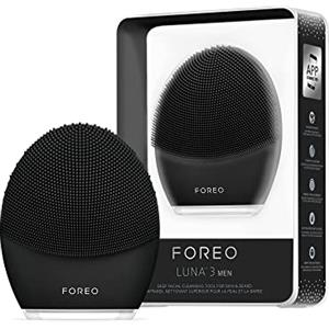 FOREO LUNA 3 MEN - Spazzola pulizia viso per pelle e barba - Massaggio viso rassodante hi-tech - Ultraigienico - Esfoliante viso compatto - Detersione facile - Collegabile tramite app